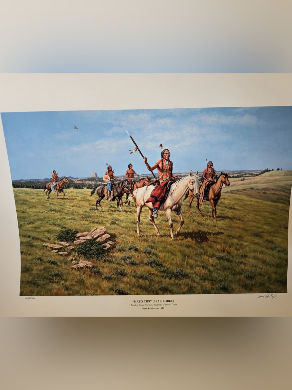 RARE!! Mato Tipi (Bear Lodge) Native American Print - signed by Dave Paulley